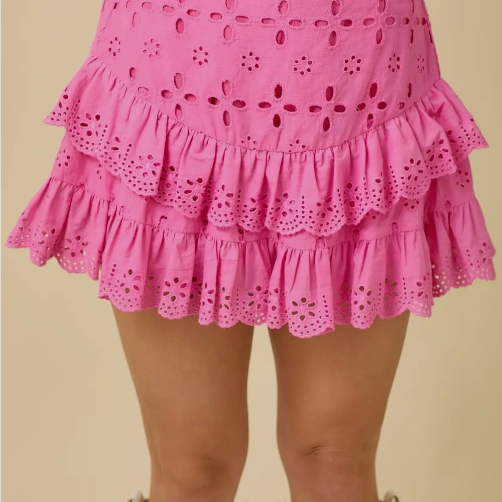Pink Eyelet Ruffle Skort - Picture 3 of 3